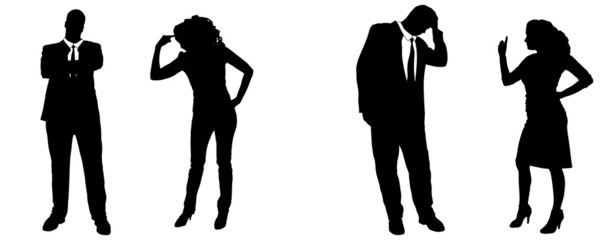 Sticker - Vector silhouette of people.