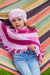 cute little girl on picnic