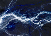 Blue Electric Lightning - Abstract Electrical Background