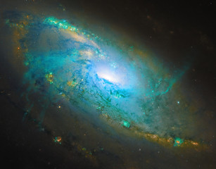 galaxy outburst with stellar material.