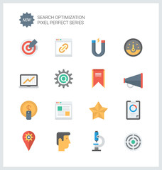 Aufkleber - Pixel perfect SEO services flat icons
