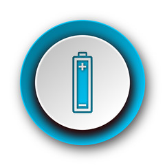 battery blue modern web icon on white background