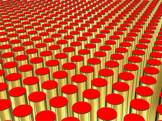 Poster - Rods of gold with red ends