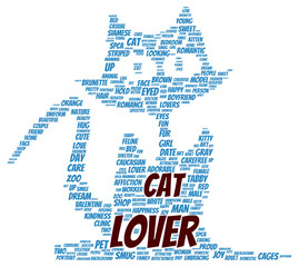 Wall Mural - Cat lover word cloud shape