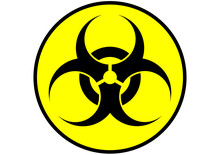 Biohazard Symbol Label Yellow Isolated
