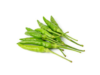 Sticker - green hot chilli peppers isolated on white