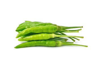 Sticker - green hot chilli peppers isolated on white