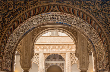 Sticker - Interior of Royal Alcazars of Seville, Spain