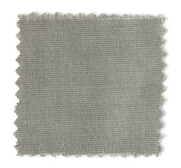 gray fabric swatch samples isolated on white background
