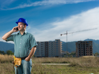 Poster - engineer talking on the phone