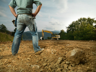 Poster - male engineer on construction site