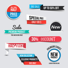 Wall Mural - collection of sale discount styled origami banners