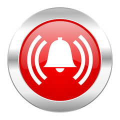 Aufkleber - alarm red circle chrome web icon isolated