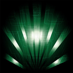 Abstract business science or technology dark green background