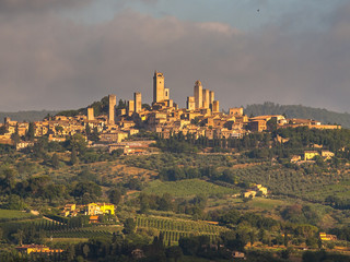 Wall Mural - Towers of San Gimignano in Tuscany Landscape, Italy