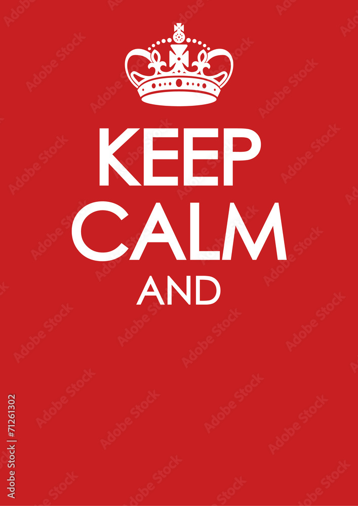 keep calm poster template with similar crown vector - obrazy, fototapety, plakaty 