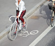 © connel_design - Top view of bicyclist in bike lane