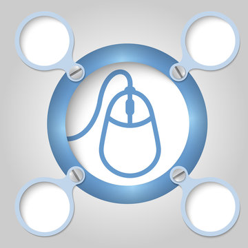 blue circular frame for text and mouse icon