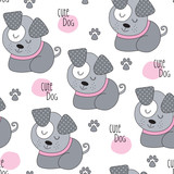 cute dog pattern vector illustration
