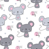 cute mouse pattern vector illustration