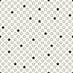 Wall Mural - Vector seamless retro pattern with stars