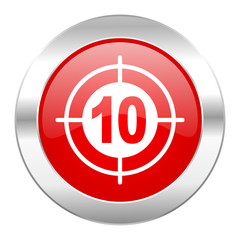 Leinwandbilder - target red circle chrome web icon isolated
