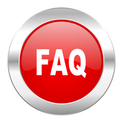 Fototapete - faq red circle chrome web icon isolated