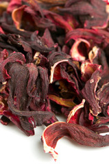 Poster - dried Hibiscus tea isolated on white