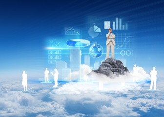 Poster - Composite image of thinking businessman