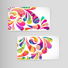 Poster - Sample business card with bright teardrop-shaped arches.