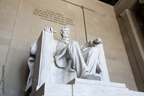 Fotografia Abraham Lincoln statue, Lincoln memorial in Washington.