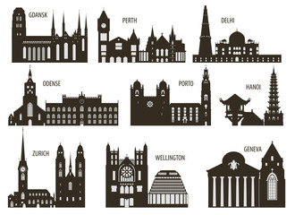 Wall Mural - Silhouettes of cities