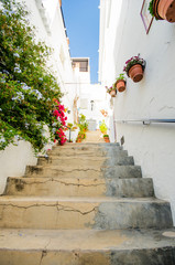 Canvas Print - Competa in Spain, a traditional white town/village