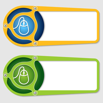 set of two boxes for entering text with mouse icon