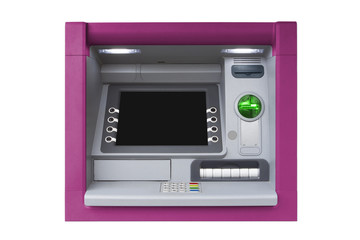Wall Mural - ATM, cashpoint, bancomat with blank bcreen isolated on white