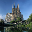 view of Sagrada Familia cathedral in Barcelona in Spain