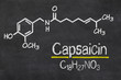 Schiefertafel mit der chemischen Formel von Capsaicin