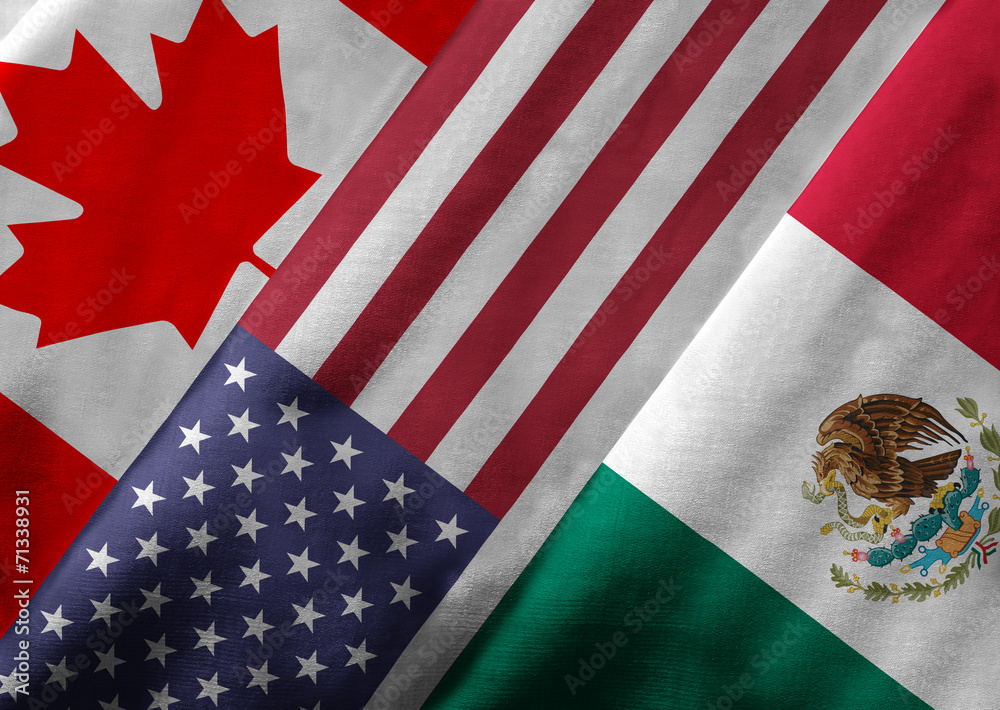 Obraz na płótnie 3D Rendering of North American Free Trade Agreement Members w salonie