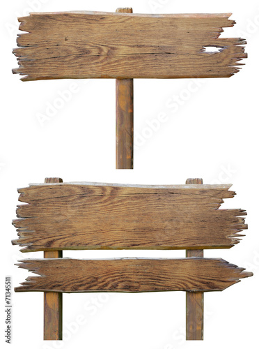 Old wooden road sign board ...