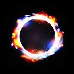 Wall Mural - illustration of digital flare frame in circular frame