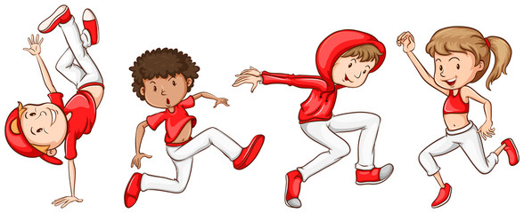 Sticker - A simple sketch of the dancers in red