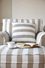 Wall Mural - Living room sofa with coffee and book