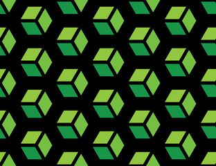 Green geometric seamless cube background