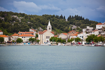 Sticker - Zaton, Croatia view from the sea