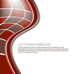 Poster - Abstract vector illustration with red wave on a clean background
