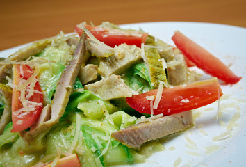 Sticker - fettuccine with zucchini and beef