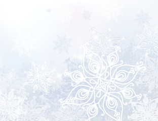 Wall Mural - vector winter snowflakes background.
