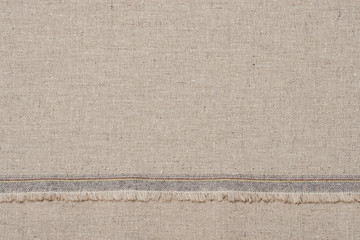 natural linen fabric with rough edge