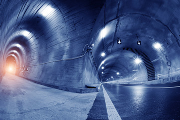 Canvas Print - Abstract car in the tunnel trajectory