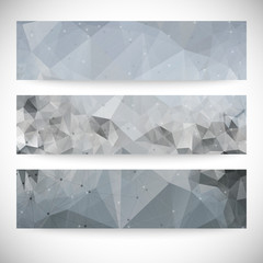Poster - Set of abstract backgrounds, molecule structure, triangle design